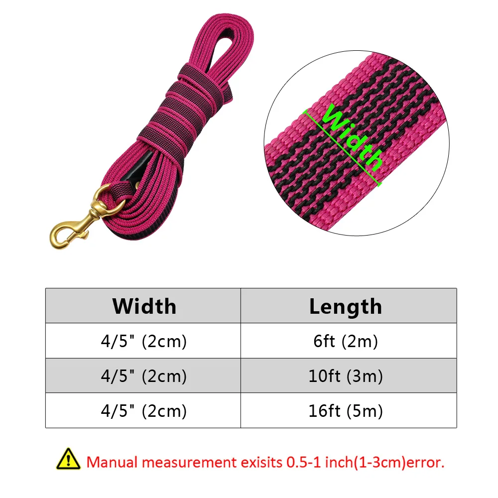 Long Dog Tracking Leash Non-Slip Nylon Training Leads Walking Leads 2m 3m 5m For Medium Large Dogs Heavy Duty