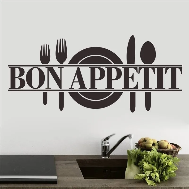 Bon appetifood wall stickers, kitchen room decoration 8344 Vinyl stickers for home decoration, decals, art posters, DIY, 3.5 cm