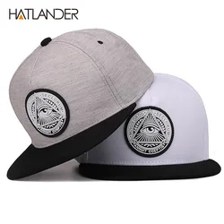 Gorra de béisbol con visera plana para hombre y mujer, gorro clásico de algodón con 5 paneles, snapback, 3d, ojos de Dios, Parche de plástico, hip hop