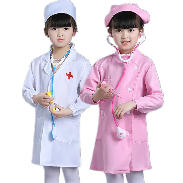 12 Style Kid Doctor Cosplay Children's Day Fashion Medical Clothing Cap+gown+toy Set Toddler Halloween Nurse Toddler Uniform