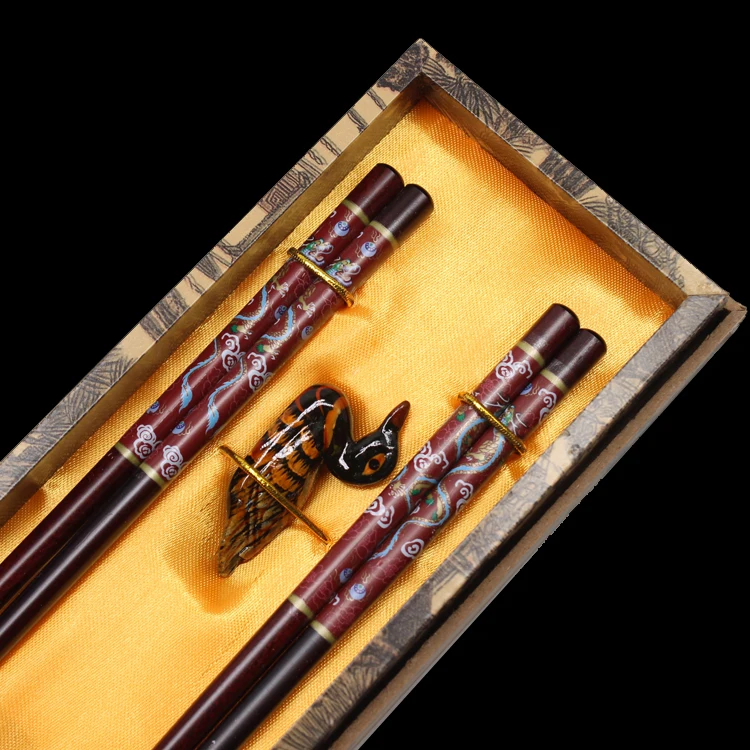 Essstäbchen aus Holz, Geschenkbox, Hochzeitsgeschenke, chinesische Merkmale, Überseegeschenke, Essstäbchen aus Holz, Essstäbchen-Set, Holzküche – Detail 18