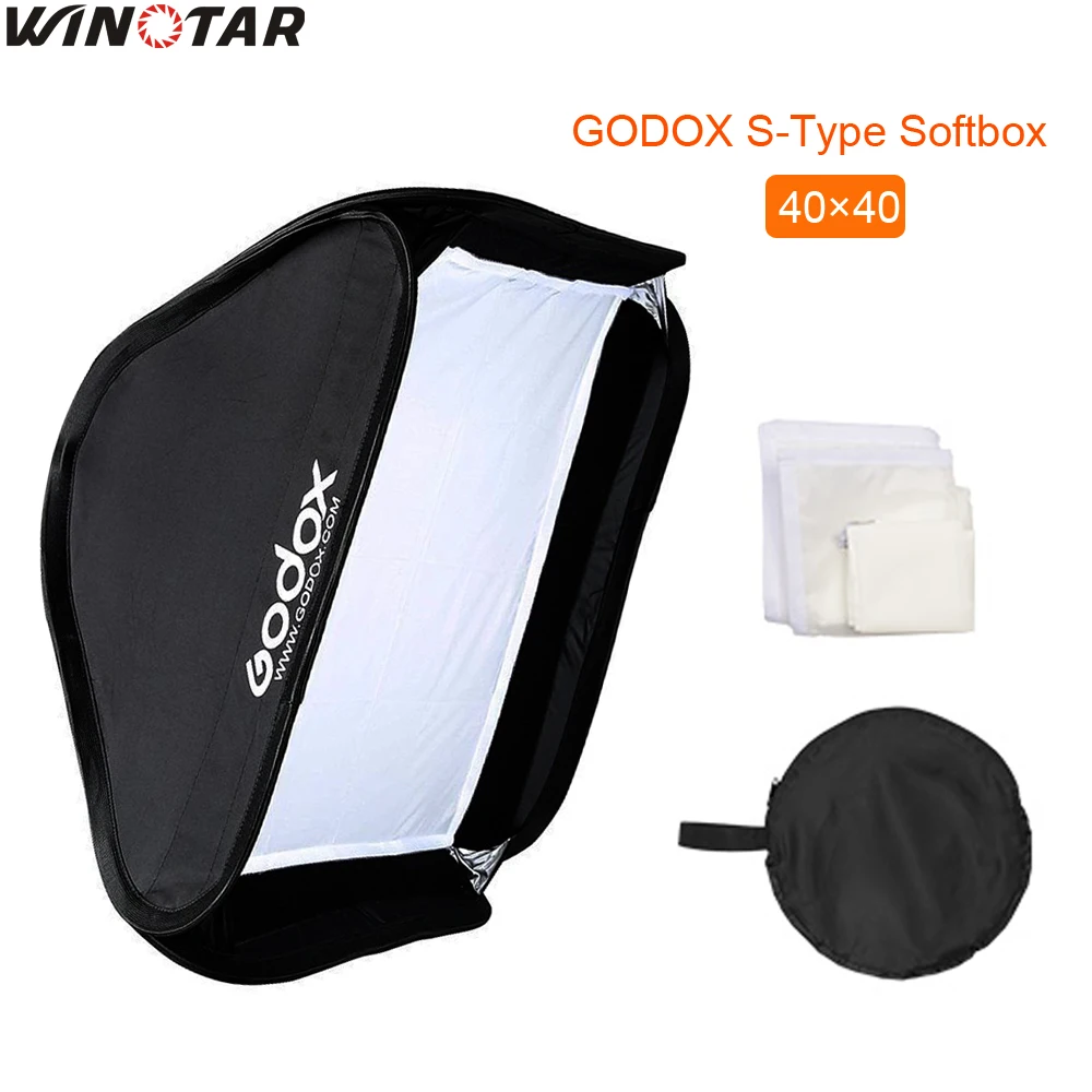 Godox 40*40 cm pieghevole Soft Box Godox Suitbale Per S-type Staffa Flash Della Fotocamera (40*40 cm Softbox Solo)