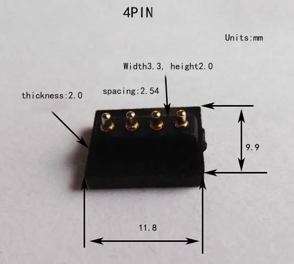 4pin 4p connector pogo pin current Contact with the needle Gold plated Spring needle probe Factory direct sale socket