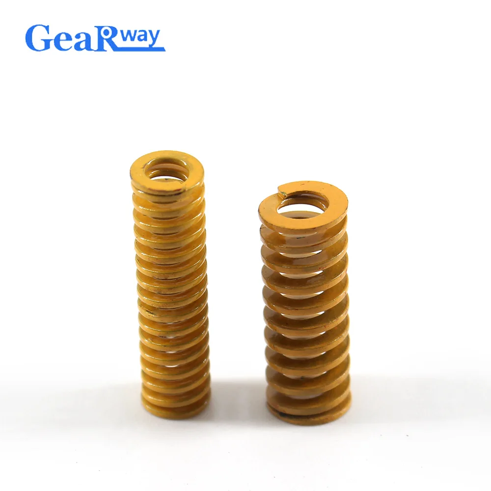 Gearway 2pcs Yellow Die Spring TF12x60/12x65/12x95/12x100mm 58% Compression Ratio Tubular Section Mould Die Compression Spring