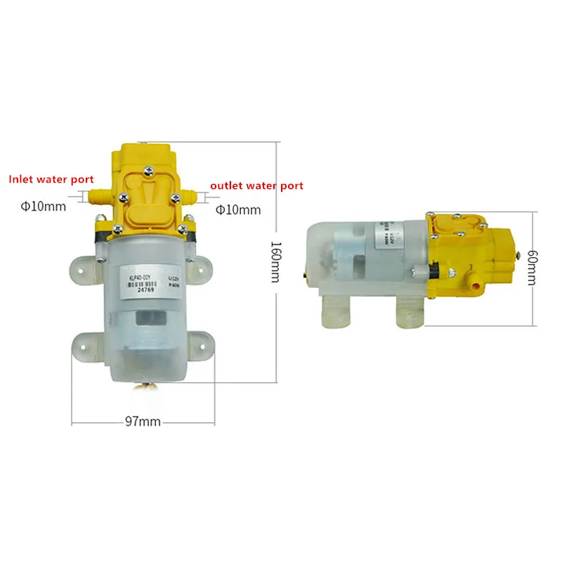 12V electric drive watering flower self-priming pump,Agricultural electric sprayer small diaphragm centrifugal pump,J18204