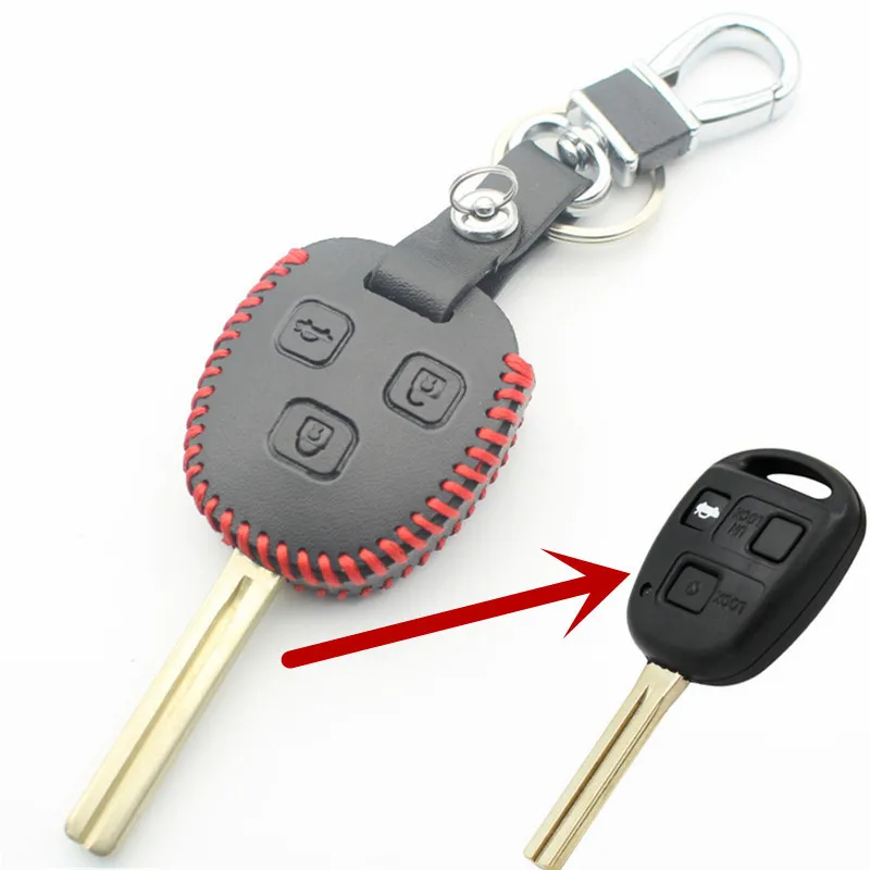 FLYBETTER Genuine Leather Remote Key Case Cover For Lexus IS200/RX330/GX470/ES300/Prado/Crown/Previa  L59