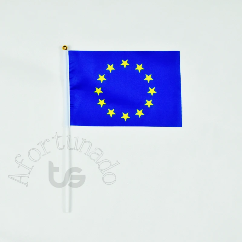 European Union EU 14*21cm 10pieces flag banner Hand waving Flag for meet,Parade,party.Hanging,decoration