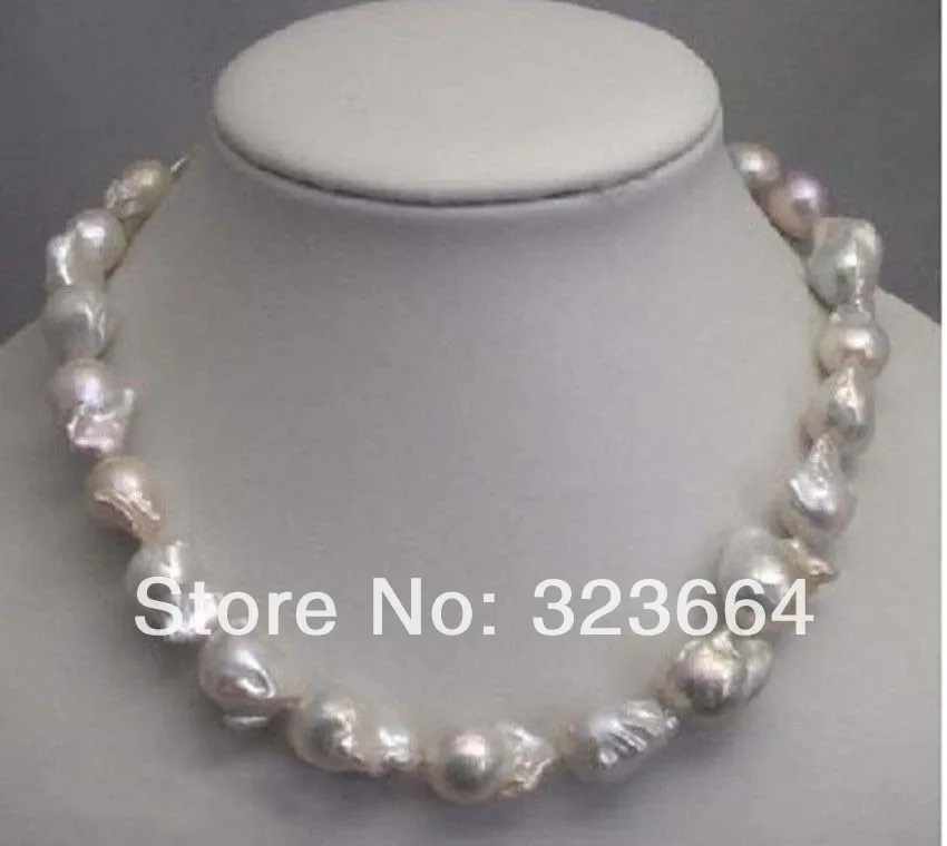 

HUGE 18" AKOYA WHITE BAROQUE PEARL NECKLACE CLASP