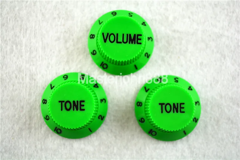 1 Set of Electric Guitar Control Knobs1 Volume&2 Tone Knobs For ST SQ Electric Guitar Green