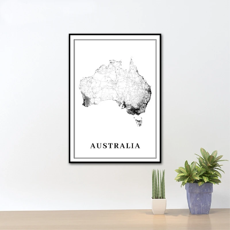 Australia City Road Map Art Poster Prints Sydney Melbourne Brisbane Oceania Map Art Painting Picture Office Wall Art Decor