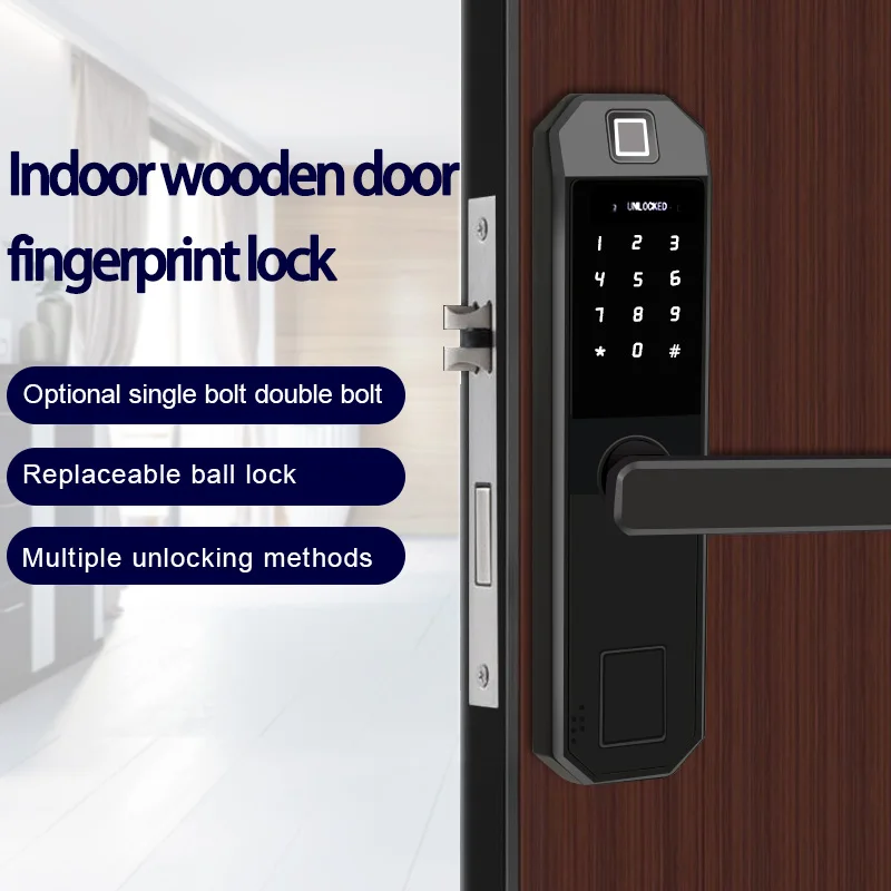 Biometric Fingerprint Door Lock Intelligent Electronic Lock Fingerprint Verification With Password & RFID Unlock