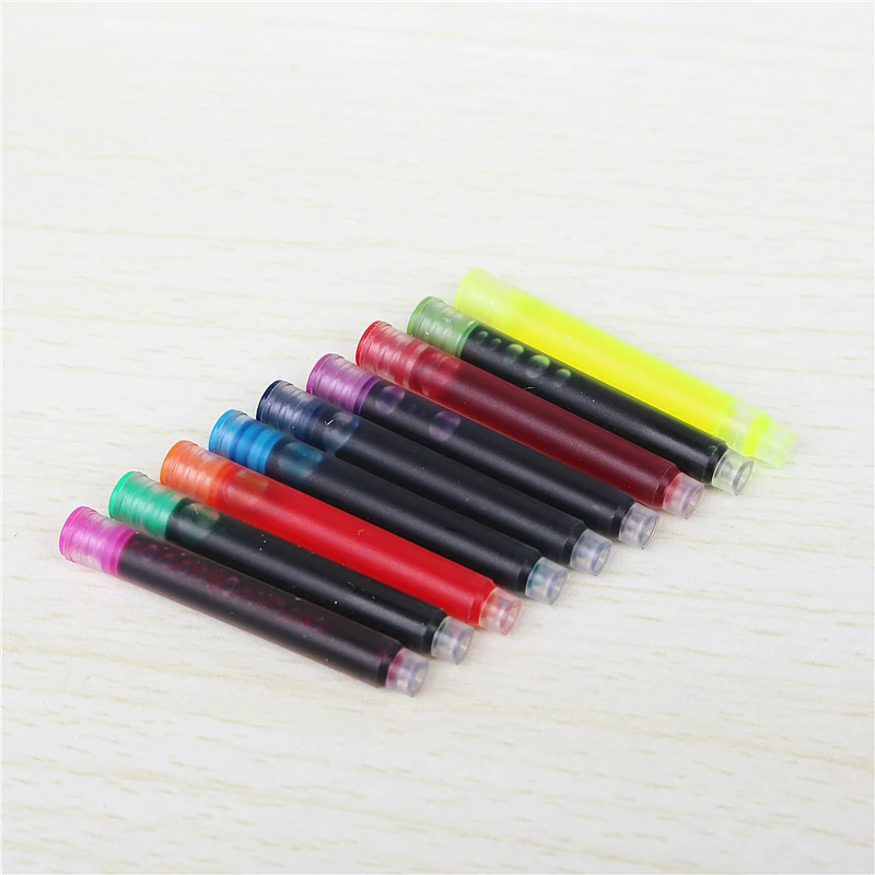 5pcs/lot colorful fountain pen Ink Cartridge 9 Colors for Choose standard pen ink refills quality  Non-carbon 028 caliber