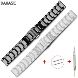 Ceramic Watch Band 14mm 16mm 20mm 22mm Ceramic Watch Strap Women Men Band Butterfky Buckle Watchband Wrist Belt