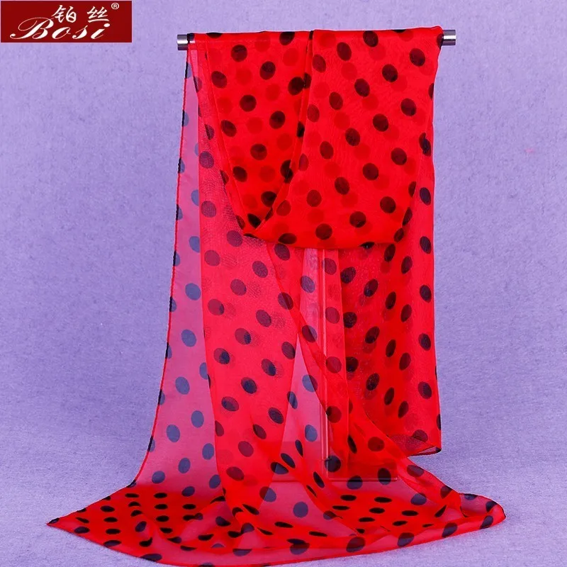 Scarf silk dot print Shawl women wraps scarfs hijab sjaal bandana ladies fashion wrap floral cape female stoles wrap luxury cape