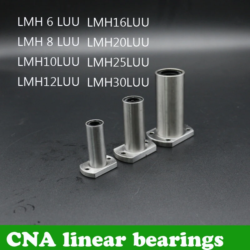 Hot 1pc LMH8UU LMH6UU LMH10UU LMH12UU LMH13UU LMH16UU LMH20UU LMH8LUU 8mm Flange Linear Bearing For CNC 3D Printer Linear Rod