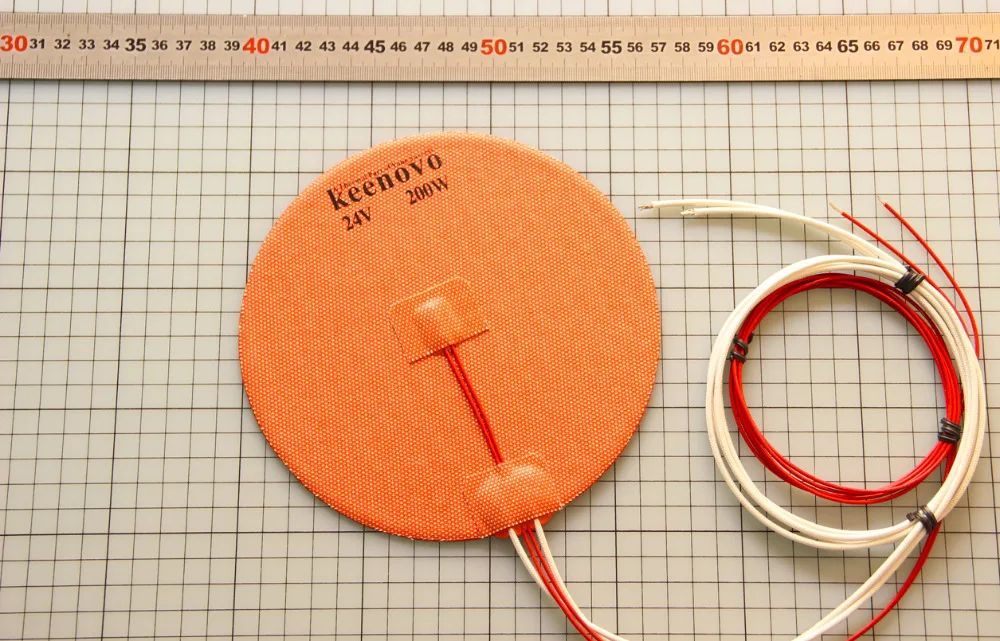 Delta 3D Printer Heated bed Dia 170mm 200W 12V 24V 120V 220V Keenovo Circular Round Silicone Heater Pad