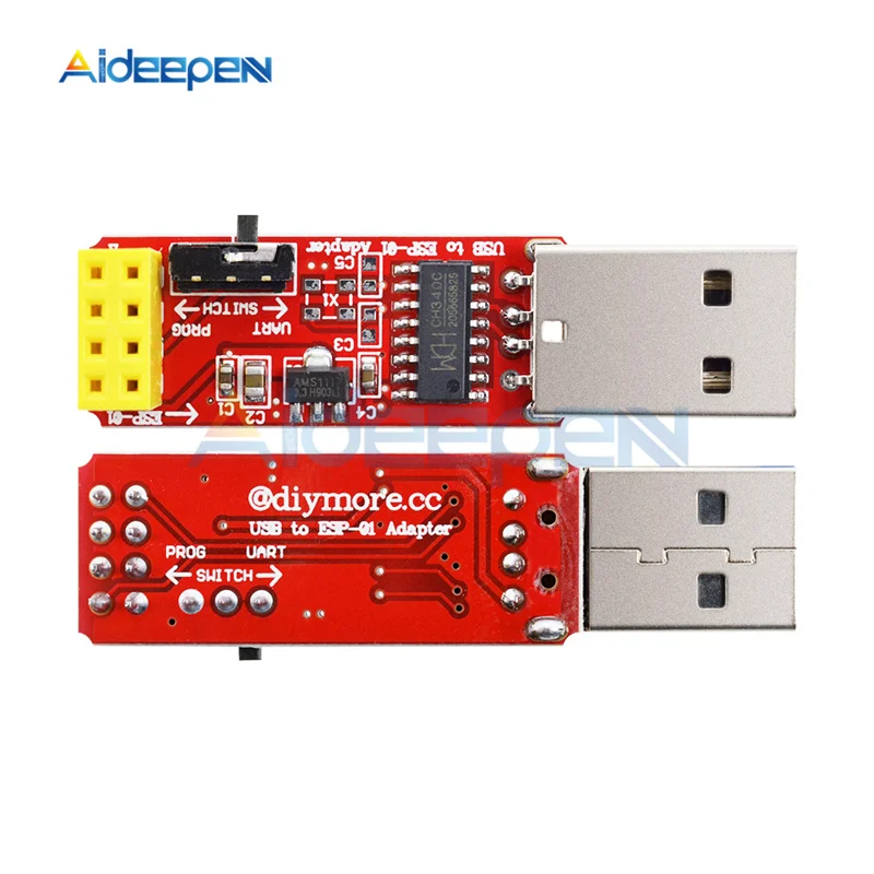 2Pcs USB to ESP8266 ESP-01 ESP-01S WiFi Adapter Module CH340 USB to ESP01 ESP01S TTL Driver Serial Wireless Wifi Module