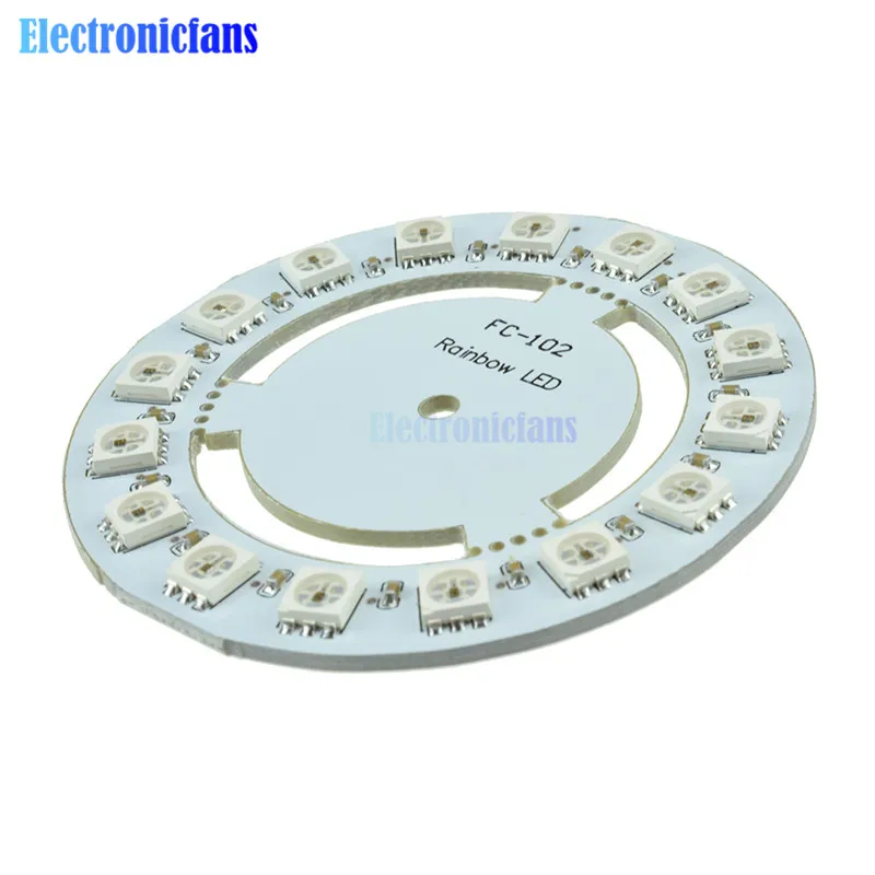 16-Bit 60mm 5V Rainbow Precise WS2812 WS2811 5050 RGB LED Lamp Panel Round Light