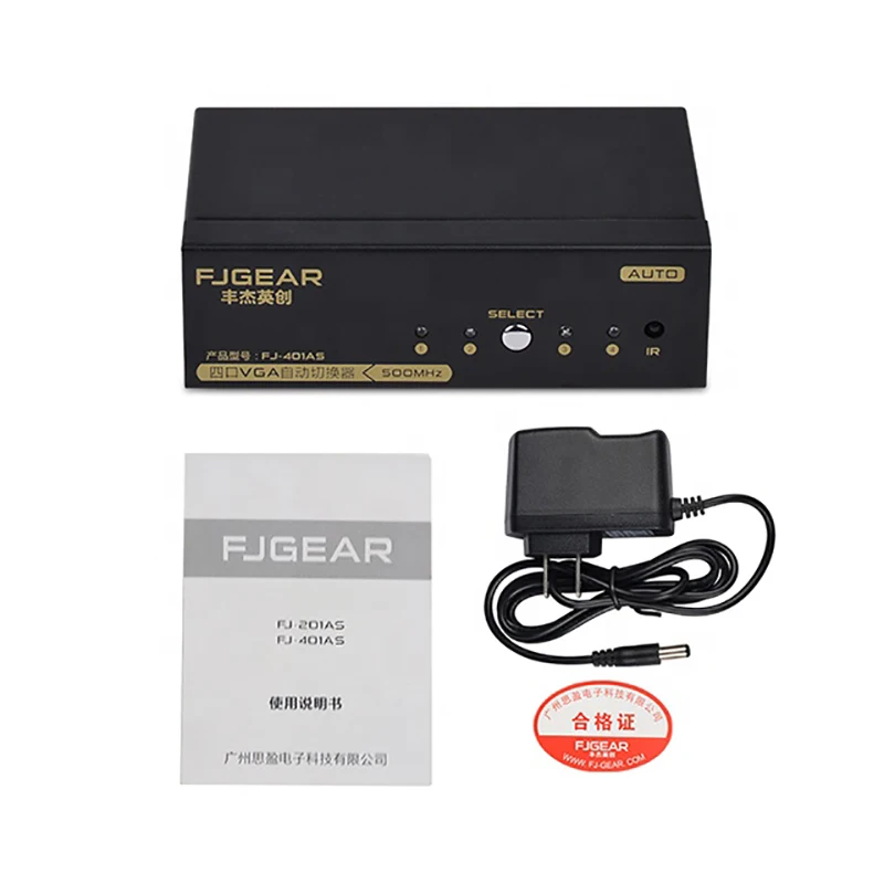 Vga Smart Switch 4 In 1 Out Met Afstandsbediening Schakelaar Vga Computer Set-Top Box Converteren Projector Display FJ-401AS