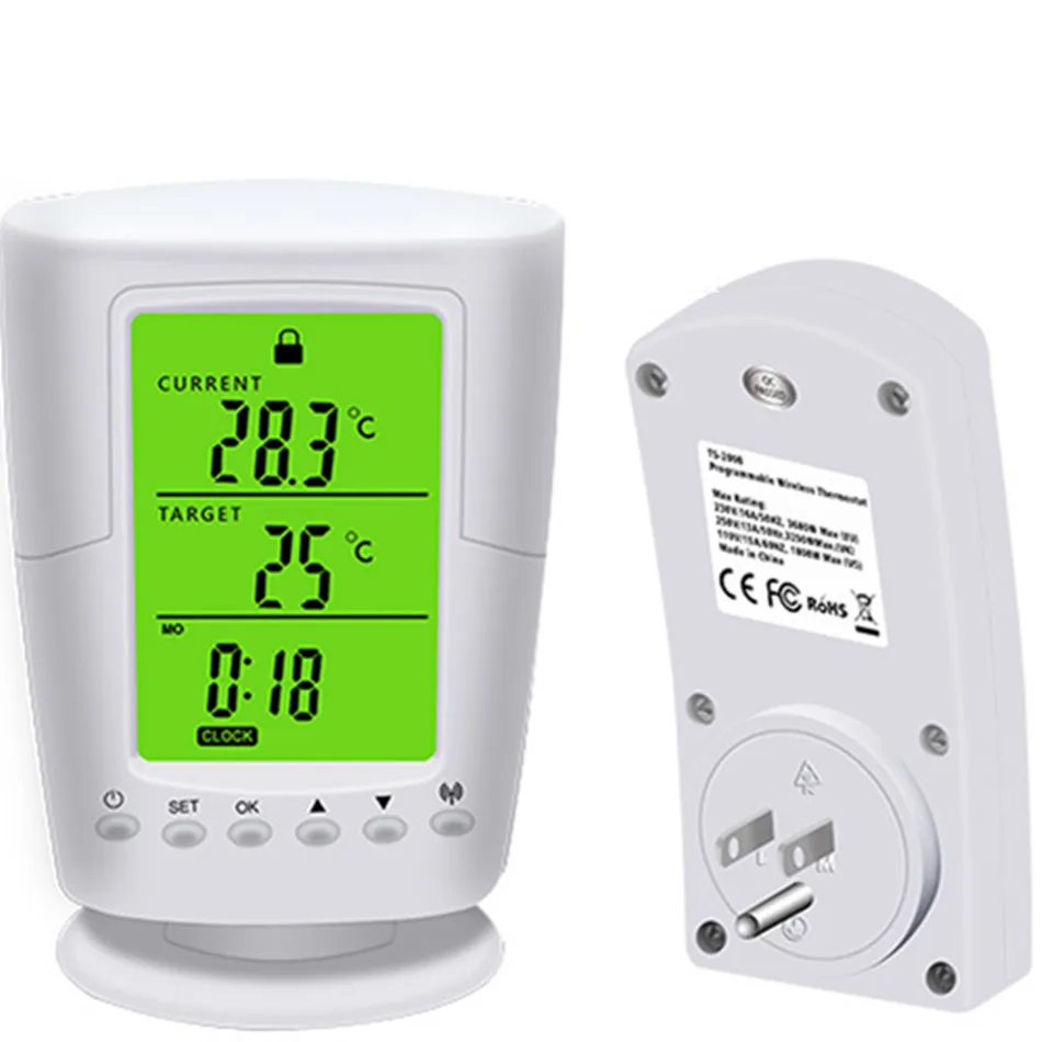 Termostato inalámbrico programable TS-2000, enchufe de Control de temperatura inteligente para el hogar, termostato