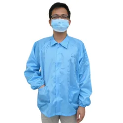 Protective Overalls Clothing ESD Long Sleeves Jacket Food Clean Room Workshop Dust-Proof Factory Working Clothes Wholesale