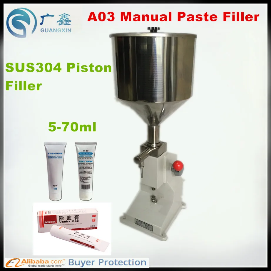 

A03 Manual Filling Machine for production of cream & shampoo & cosmetic liquid or paste filling machine, Manual piston filler