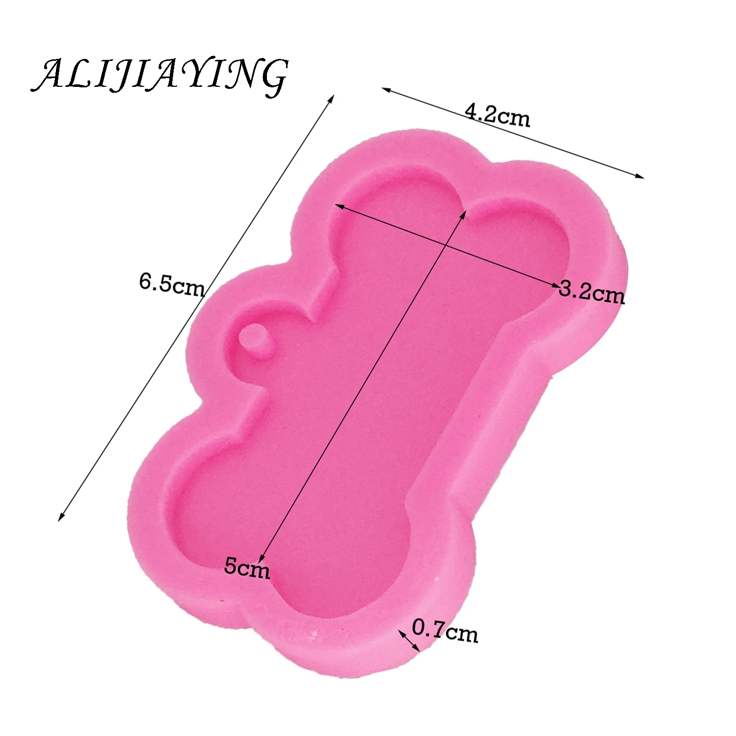 DIY Shiny Dog bone shape silicone mold for keychains with a hole resin jewelry molds for 3D crafts tools DY0061