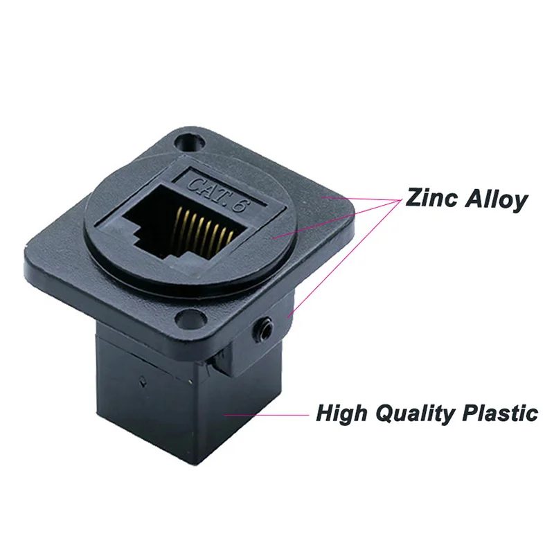 Conector de soquete fêmea para painel, 10 tamanhos de entrada fêmea rj45 8p8c rj45 e cat6, adaptador de rede ethernet, conector modular de extensão de interface