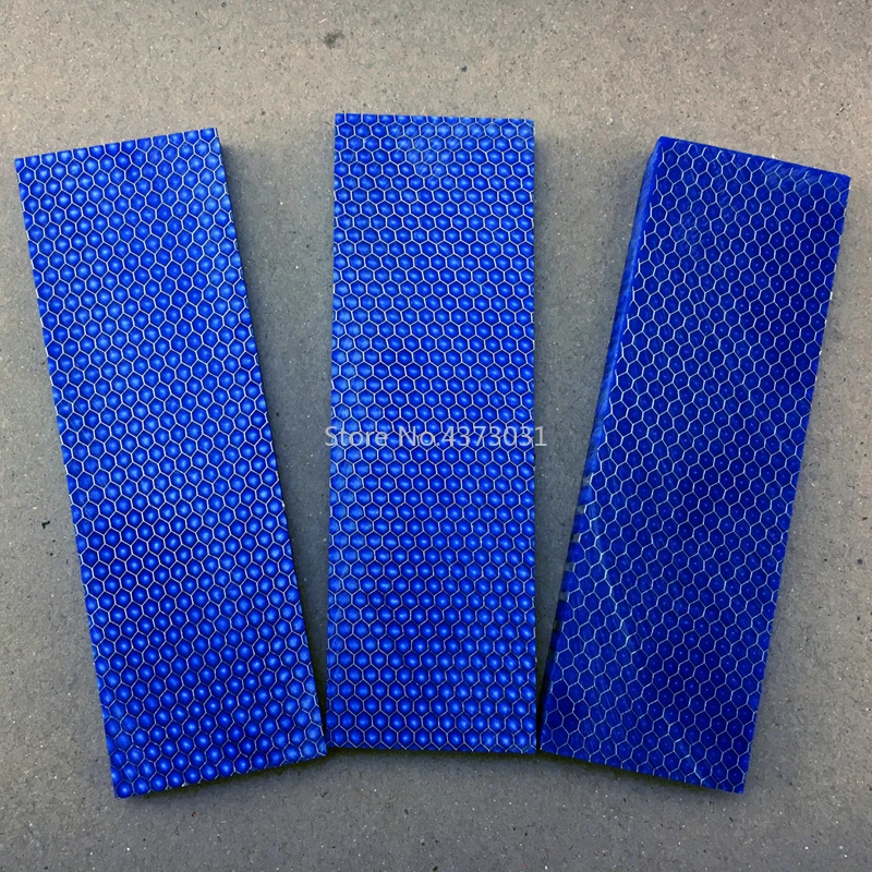 1 piece Blue C-Tek For DIY Knife handle material plate Resin material Snake grain Honeycomb pattern Slingshot handle