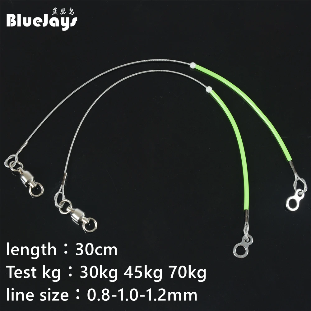 Fil de pêche en acier, ligne de jigging, revêtement de trace, fil Leader, plomb, poisson, jigging, 7x7 brins, 30kg-70kg, lot de 3 pièces