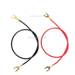 10pcs Back/Red Wire for Physical and Electrical Experiments All-copper U-shaped Fork Wire Circuit Connecting Test Wire