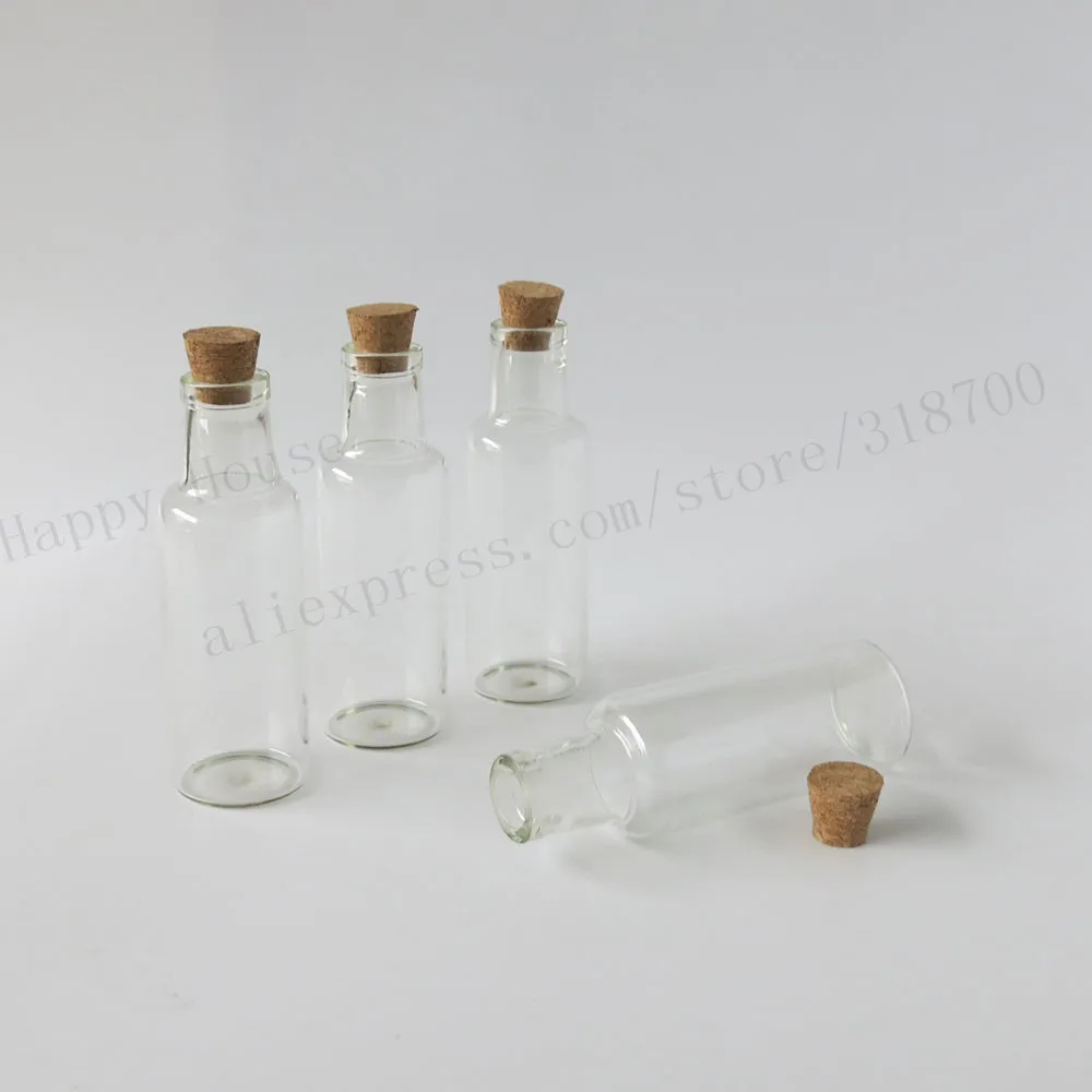 

200pcs/lot 35ml Clear Transparent Glass Bottles With Cork Drift Bottle For Wedding Holiday Decoration Christmas Gift Jars