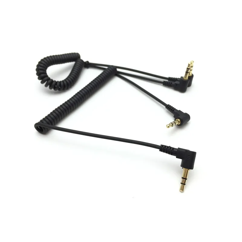 كلا زاوية 3.5 مللي متر 3 القطب ذكر Aux ستيريو مرونة كابل الصوت سماعة الحبل