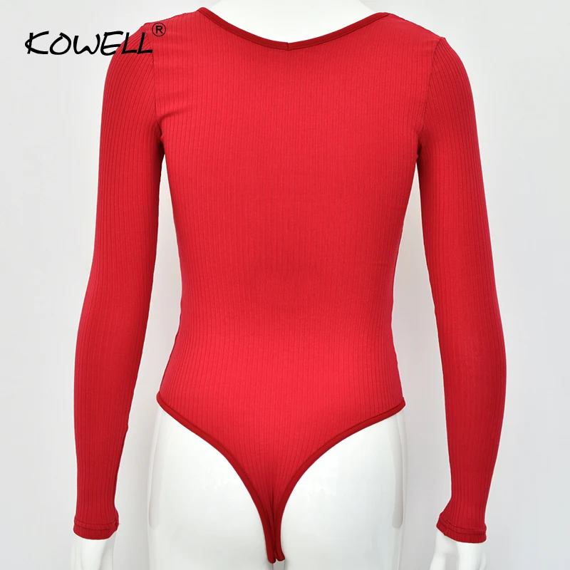 Body à manches longues pour femmes, nouvelle collection automne 2018, slim, Sexy, blanc, col ras du cou, décontracté