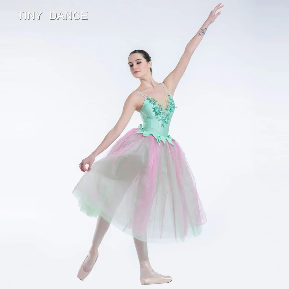 Green/Pink Long Ballet Tutu Ballerina Dress Romantic Tutus for Adult Girls Stage Performance Costumes 11 Sizes Available 19215