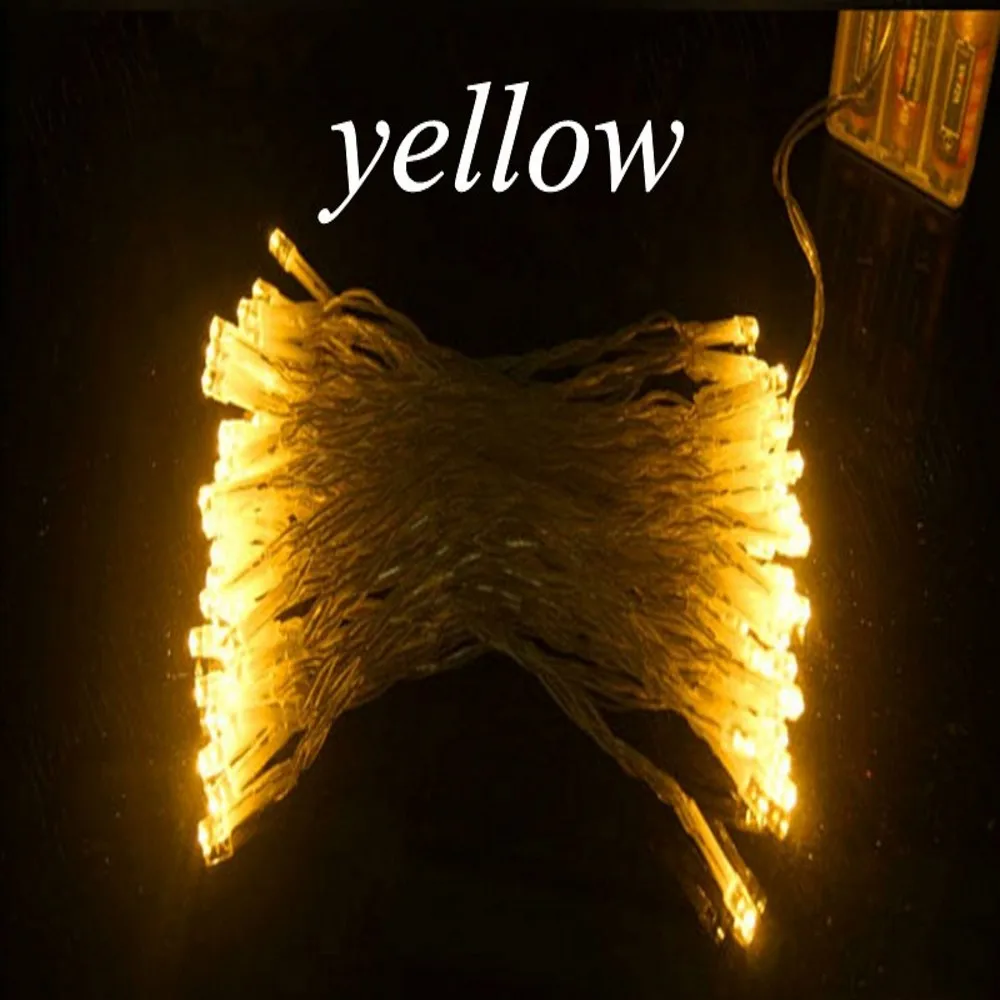 yellow 10M 80 Led Strings 3XAA Battery Operated Christmas Wedding Party Decoration LED String Fairy Lights