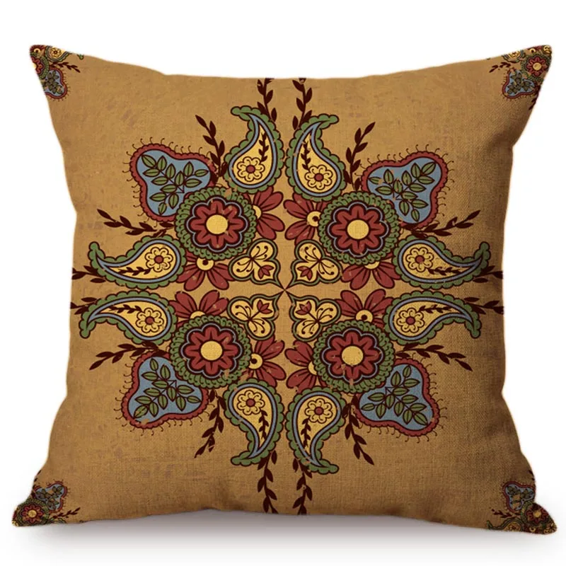 Bohemia Vintage Paisley Flowers Throw Pillows Car Waist Back Cushion Home Decorative Pillowcase For Sofa