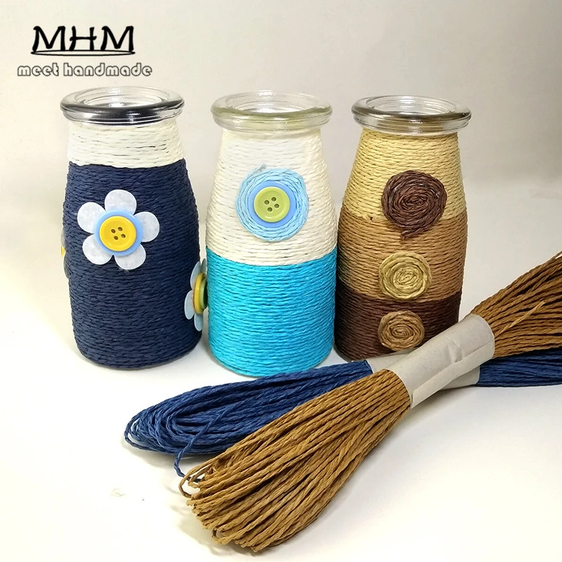 Color Paper Natural Sisal 20M DIY Handmade Artesanato Material Rustic Twine Thin Twisted Jute Rope String Macrame Cord Hemp