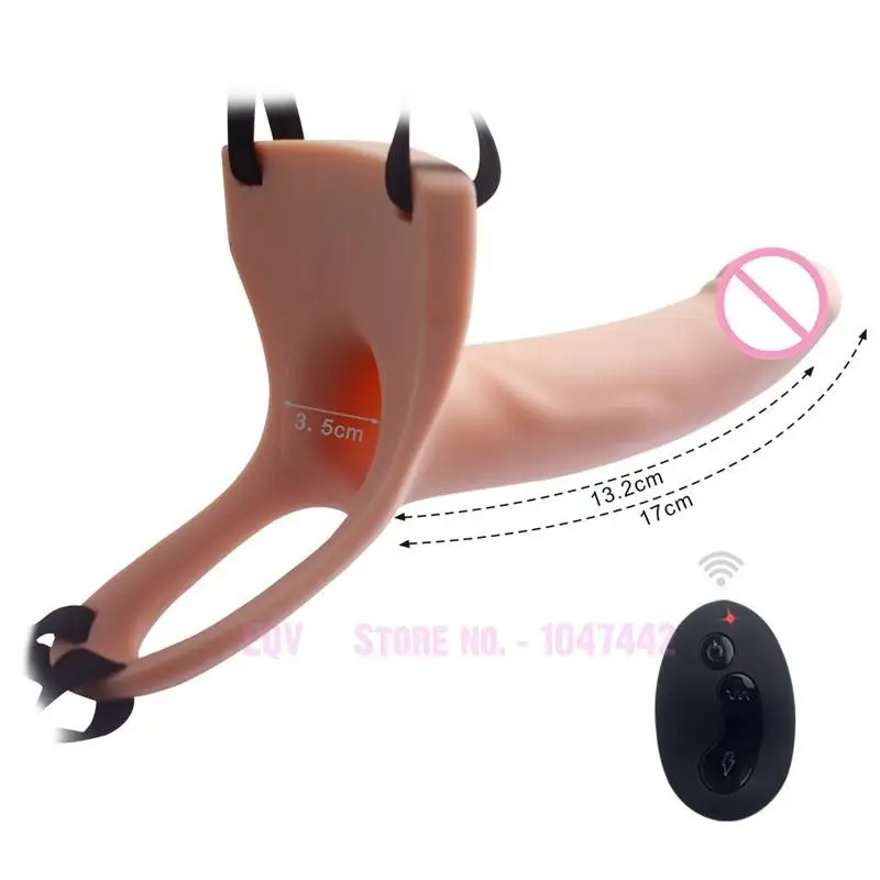 Remote Control Hollow Strap On Dildo For Men Women Strapon Realistic Dildo Vibrator ED Penis Extender Sex Toys Faloimitator.