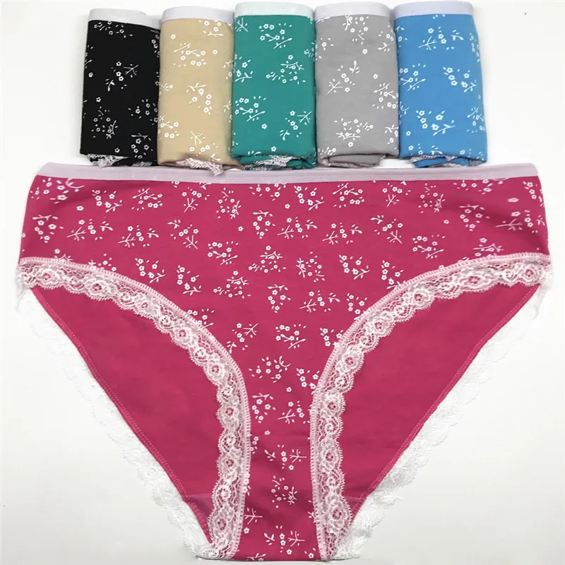 Hot Selling 1pc/Lot 2XL/3XL/4XL Fashionable Printed Cotton Ladies\' Plus-size Panties Lady Underwear Mummy Briefs 89220