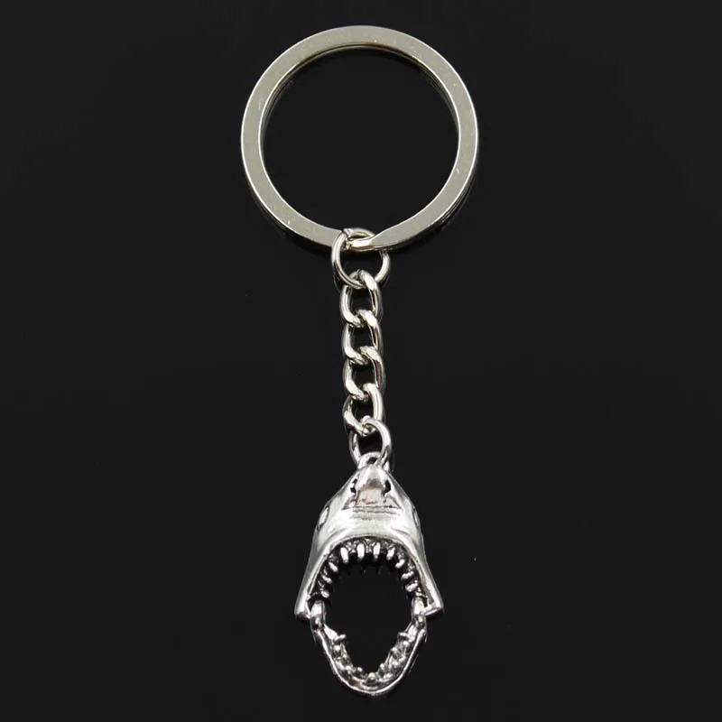 Fashion Opens Closes Shark Teeth Mouth 30x28mm Pendant 30mm Key Chain Bronze Silver Color Men Car Gift Keychain Dropshipping