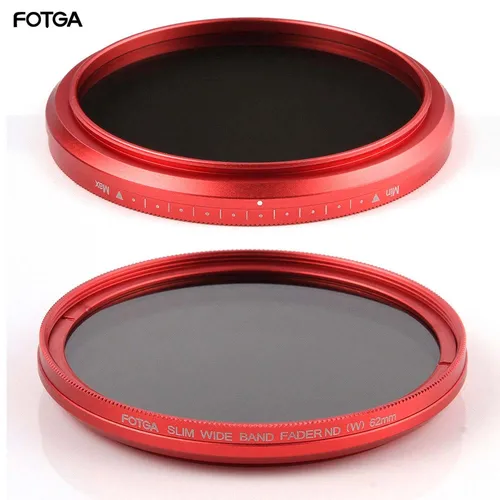 FOTGA-filtro de anillo rojo ajustable Variable, 58mm, ND2, ND8 a ND400