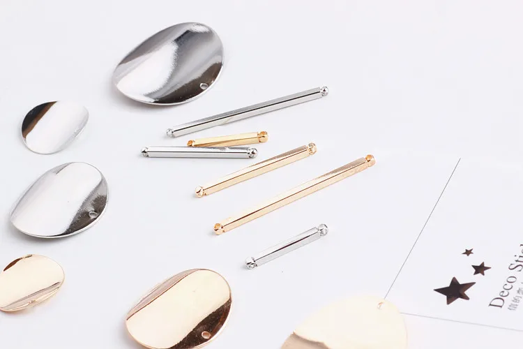 Minimalist diy dual hole connection rod wafer handmade earrings stud earrings earrings accessories tassel accessories