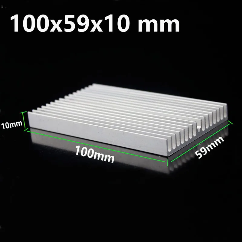 Gdstime 10pcs 100X60X10mm Heatsink Silver Tone Aluminum Cooler Radiator 100mm x 60mm x 10mm