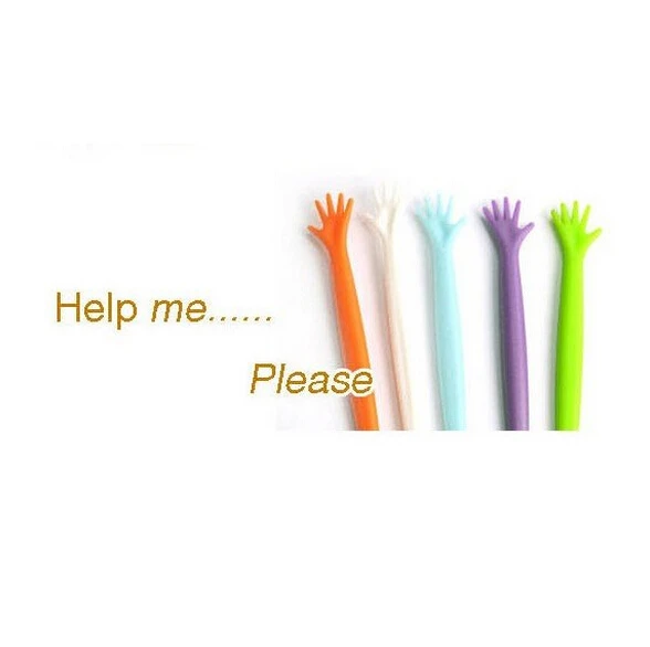 Creative cute help me Stir Bar / Plastic Cartoon PVC Coffee stirrer / Wholesale (A pack of 5 pieces)  ss12