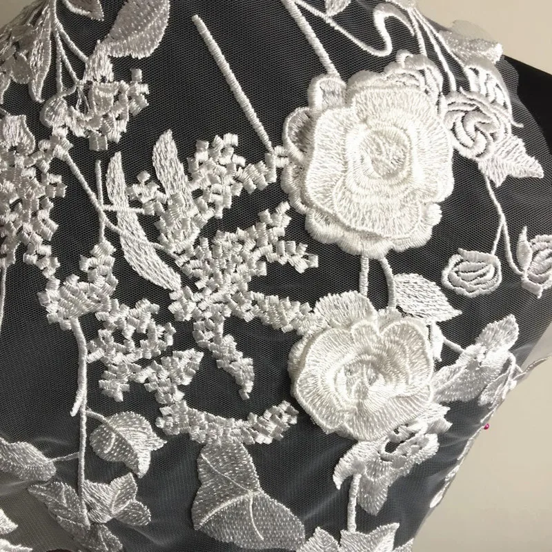 Premium 3D-Blütenblätter-Applikation, Rayon-Stickerei, DIY Hochwertige Maßanfertigungen für Hochzeitsaccessoires, RS1907 – Detail 10