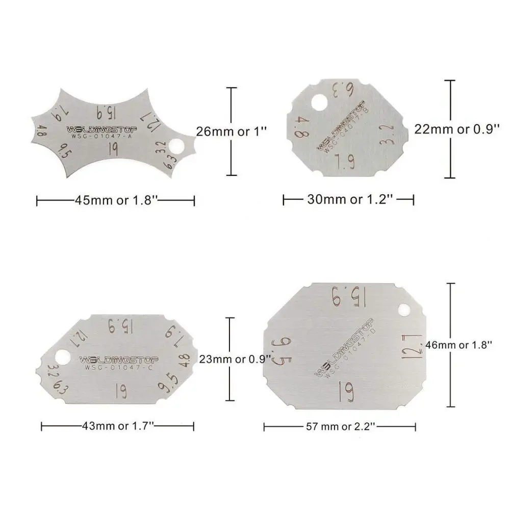 Pocket Fillet Weld Gage Welding Gauge Key Weld Seam Test Ulnar Measure Tool (WS ORIGINAL, Metric & Standard Selection)