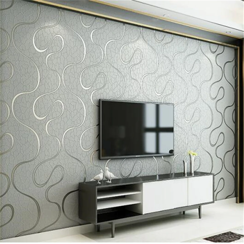 beibehang Modern minimalist 3D water ripple non-woven wallpaper deerskin wallpaper bedroom living room TV background wall paper