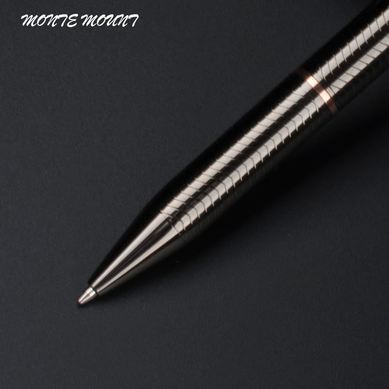 MONTE MOUNT ballpoint pen Metallic gray wavy grain design Luxury Pens office supply writing pen for gifts