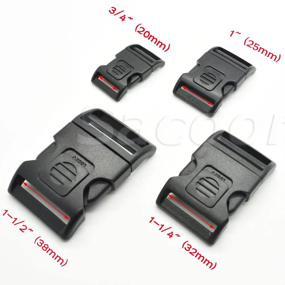 10pcs Pack  Plastic Self-locking & Arched Switch Buckle for Backpack Straps Camping Bags